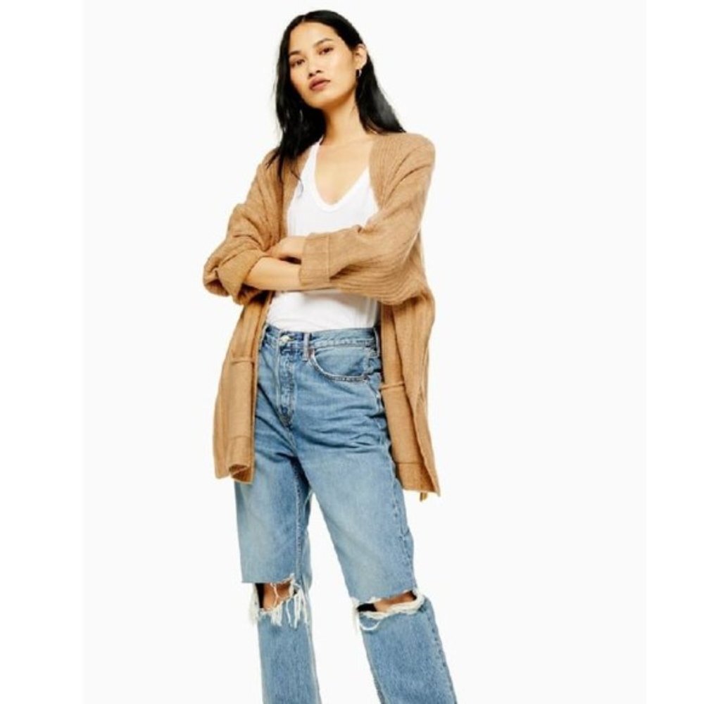 Topshop Long Black Cardigan